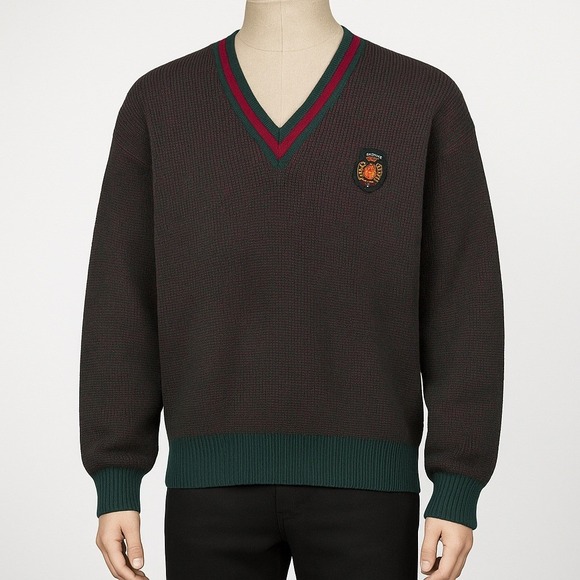 Ken Rover Other - Vtg Wool V Neck Sweater Men Green L Preppy Academia Grandpa Ivy Grunge Fisherman